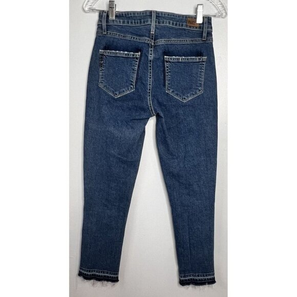 PAIGE Taylor Straight Lyla Jeans Womens Size 25 High Rise Raw Hem Color Block - Picture 3 of 12
